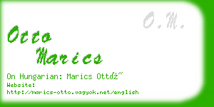 otto marics business card